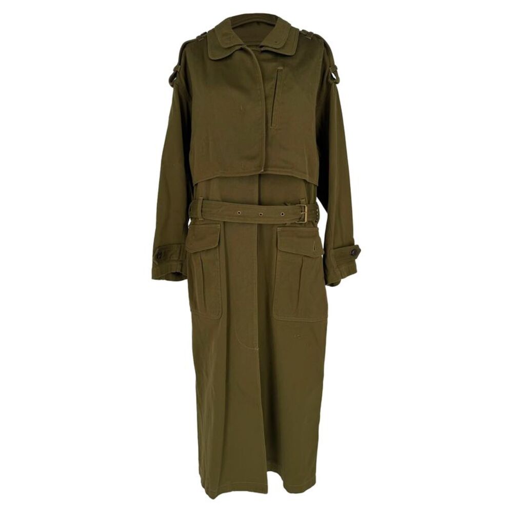 Isabel Marant Tadao Trench Coat in Khaki Cotton